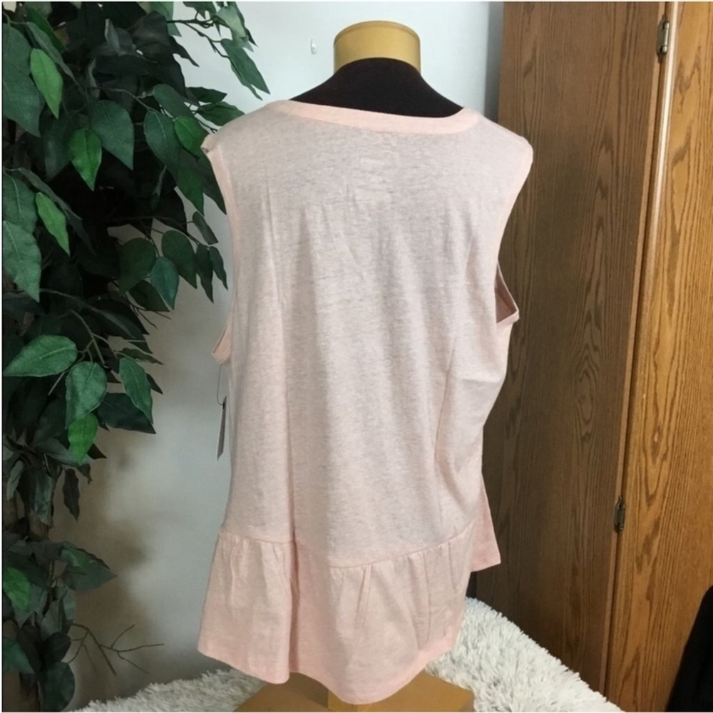 Sonoma sleeveless pullover top Woman’s size XXL peplum style Ana pink - Picture 2 of 11
